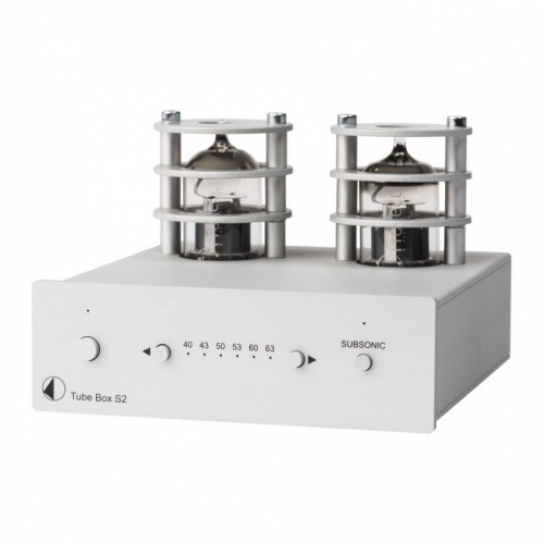 Pro-Ject Tube Box S2 rørbestykket RIAA-trinn for platespiller, sølv i gruppen Vinyl / RIAA-trinn hos Ljudfokus (10203010034)