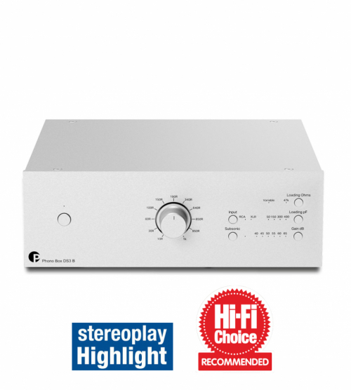 Pro-Ject Phono Box DS3 B RIAA-trinn med XLR, sølv i gruppen Vinyl / RIAA-trinn hos Ljudfokus (10203010231)