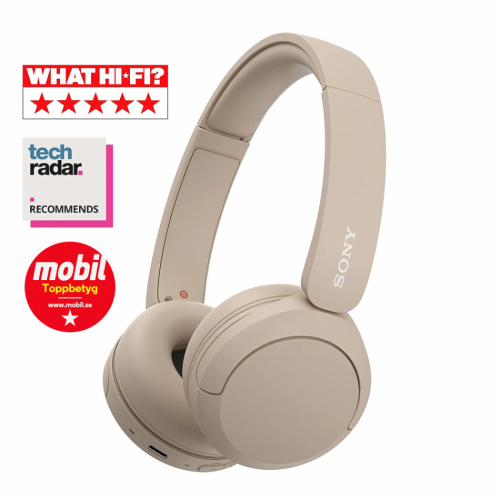 Sony WH-CH520 trådløse on-ear hodetelefoner med Bluetooth, beige i gruppen Hodetelefoner / Trådløse hodetelefoner hos Ljudfokus (120WHCH520BE)