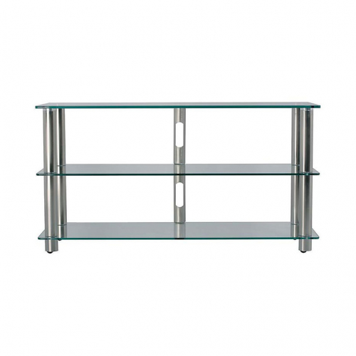 Norstone Epur 3, TV-mediabenk med sølvramme og klart glass i gruppen Møbler & fester / HiFi-rack & mediabenker hos Ljudfokus (143EPUR3)