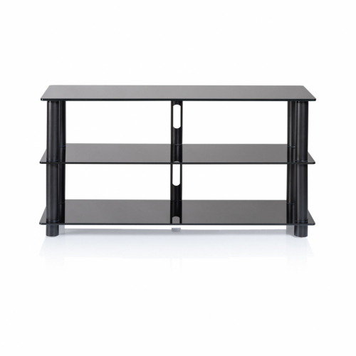 Norstone Epur 3, TV-mediabenk med svart ramme og svart glass i gruppen Møbler & fester / HiFi-rack & mediabenker hos Ljudfokus (143EPUR3B)