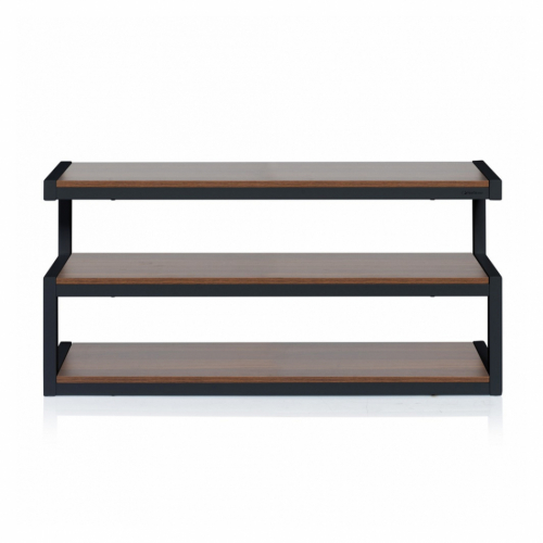 Norstone Esse AV, mediabenk med svart ramme og hyller i valnøtt i gruppen Møbler & fester / HiFi-rack & mediabenker hos Ljudfokus (143ESSEBW)