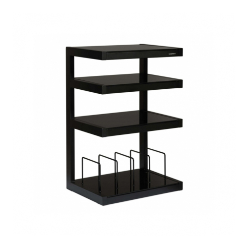 Norstone Esse Hifi Vinyl, matt svart med svarte hyller & vinylfack i gruppen Møbler & fester / HiFi-rack & mediabenker hos Ljudfokus (143NOESSHFVBKSN)