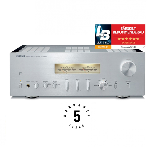 Yamaha A-S2200 stereoforsterker med VU-målere og vintage-design, sølv i gruppen Forsterkere / Stereoforsterkere hos Ljudfokus (159AS2200SIPB)
