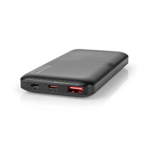 Nedis UPBK-PD10000 Powerbank 10.000 mAh, PD2.0 18 Watt i gruppen Øvrig / Elektronikktilbehør hos Ljudfokus (176BKPD10000BK)