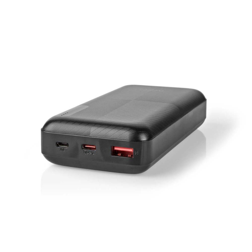 Nedis UPBK-PD20000 Powerbank 20.000 mAh, PD2.0 18 Watt i gruppen Øvrig / Elektronikktilbehør hos Ljudfokus (176BKPD20000BK)