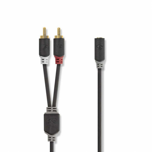 Nedis CAB-W22255 adapterkabel 3,5 mm hunn-RCA hann 0,2 meter i gruppen Kabler / Analoge lydkabler hos Ljudfokus (176CABW22255AT02)