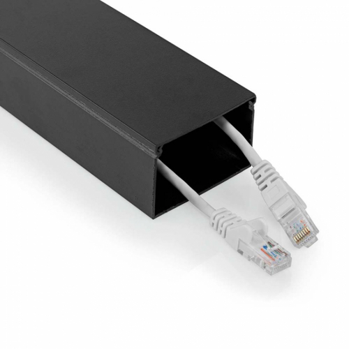 Nedis CMDT-6040 kabelkanal i aluminium, svart i gruppen Kabler / Styling hos Ljudfokus (176CMDT6040BK110)