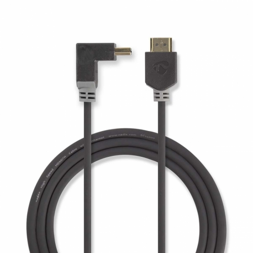 Nedis HDMI-kabel med Ethernet & vinklet kontakt, 2 meter i gruppen Kabler / HDMI-kabler hos Ljudfokus (176CVBW34200AT20)