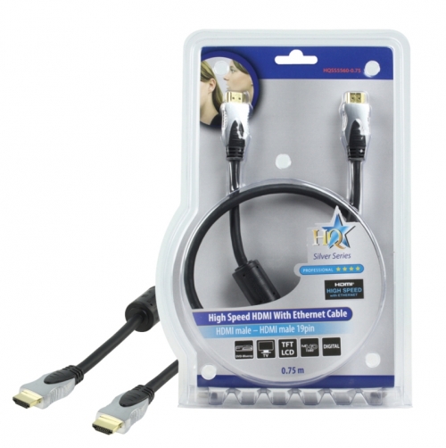 HQ HDMI-kabel med Ethernet, mørkgrå i gruppen Kabler / HDMI-kabler hos Ljudfokus (176HQSS5560V)