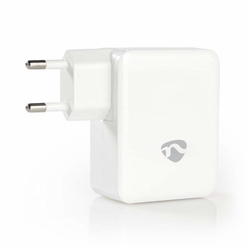 Nedis USB-vegglader 4.8A 2xUSB-A og 1xUSB-C, hvit i gruppen Øvrig / Elektronikktilbehør hos Ljudfokus (176WCHAU482AWT)