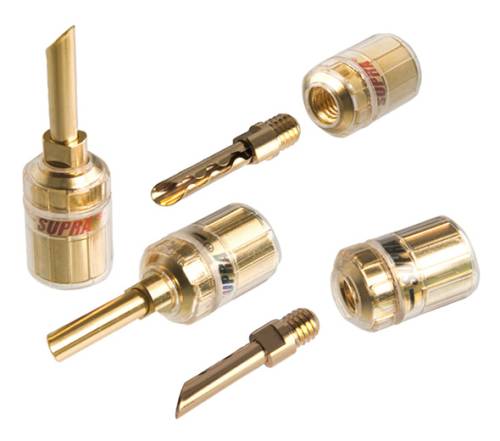 Supra Combicon Banana, 4-pakning banankontakter i gruppen Kabler / Kontakter & adaptere hos Ljudfokus (2151010000261)