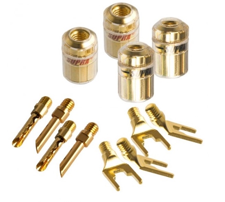 Supra Combicon Kit, 4-pakning kontakter med spade- og bananstift i gruppen Kabler / Kontakter & adaptere hos Ljudfokus (2151010000287)