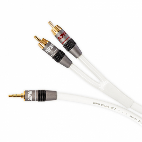 Supra Biline MP-2RCA lydkabel hvit, 1 meter i gruppen Kabler / Analoge lydkabler hos Ljudfokus (215BILINEMPWH1M)