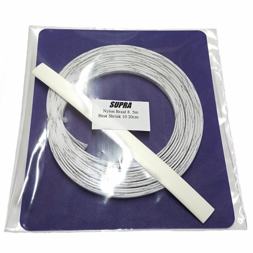 Supra Nylon Braid 8 Kit, nylonstrømpe 5 meter hvit i gruppen Kabler / Styling hos Ljudfokus (215NYLON8KIT)