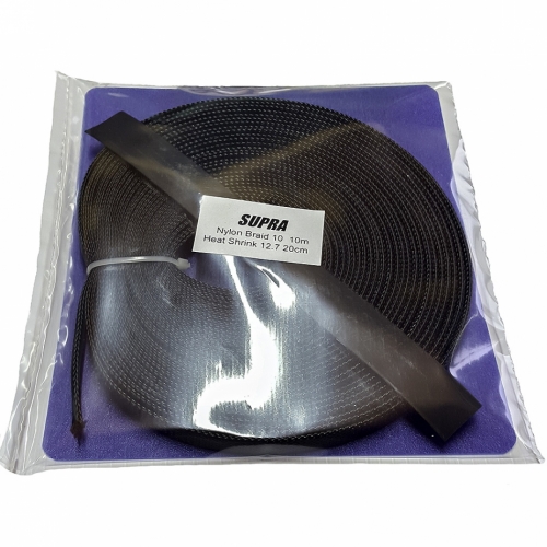 Supra Nylon Braid 10 Kit, nylonstrømpe 10 meter svart i gruppen Kabler / Styling hos Ljudfokus (215NYLONBRAID10)