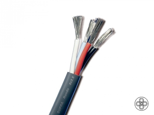 Supra Rondo 4x2.5, antrasittgrå høyttalerkabel, løpemeter i gruppen Kabler / Høyttalerkabler hos Ljudfokus (215RONDO4X25G)