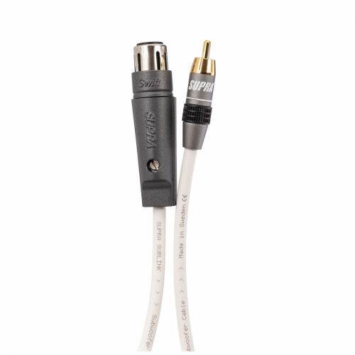 Supra Sublink RCA-XLR hunn, semi-balansert subwooferkabel i gruppen Kabler / Subwooferkabler hos Ljudfokus (215SUBXLRRCAW)