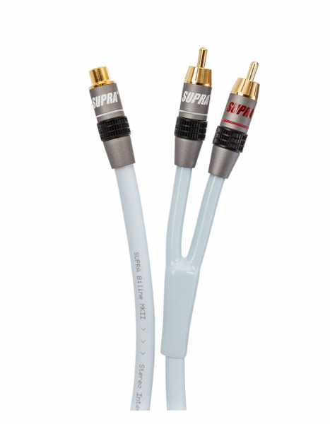 SUPRA Y-Link Adapter F-2M 25 cm, 1 hunn til 2 hanner i gruppen Kabler / Subwooferkabler hos Ljudfokus (215YLINK1F2M)