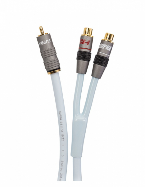 Supra Y-Link Adapter M-2F 25 cm, 1 hann til 2 hunner i gruppen Kabler / Subwooferkabler hos Ljudfokus (215YLINK1M2F)