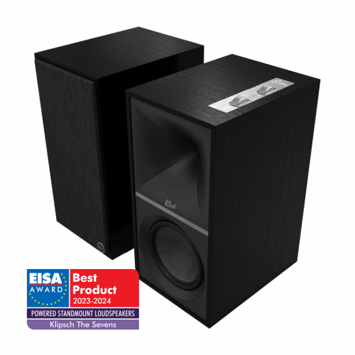 Klipsch The Sevens aktive høyttalere med gratis WiiM Mini, HDMI ARC, Bluetooth & RIAA, svart i gruppen Høyttalere / Aktive stereohøyttalere hos Ljudfokus (288THESEVENB)