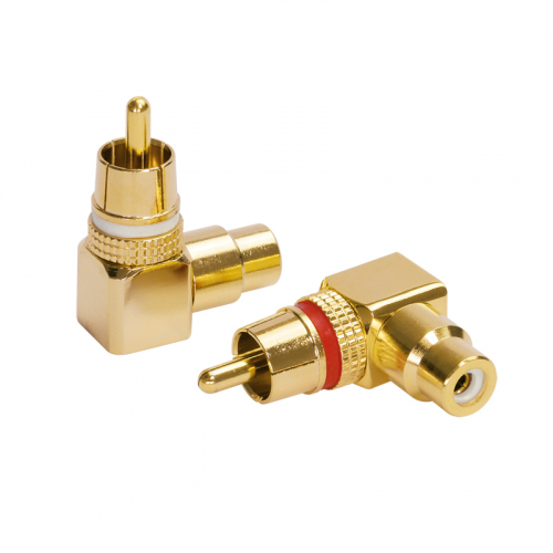 Dynavox vinklet RCA-adapter hann-hunn, 1 par i gruppen Kabler / Kontakter & adaptere hos Ljudfokus (320207530)