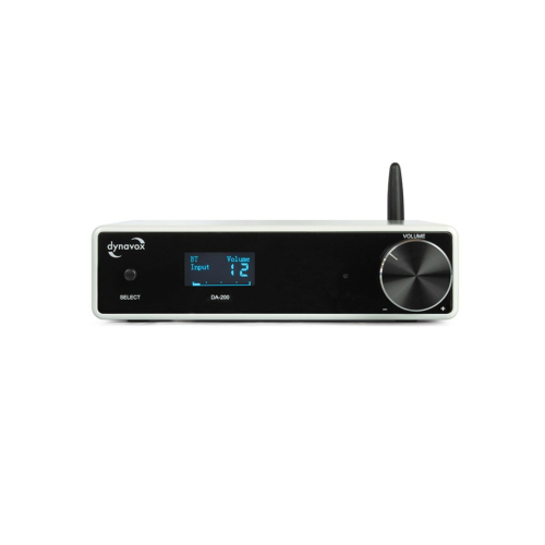 Dynavox DA-200 kompakt forsterker med Bluetooth & DAC, hvit i gruppen Forsterkere / Stereoforsterkere hos Ljudfokus (320DA200W)