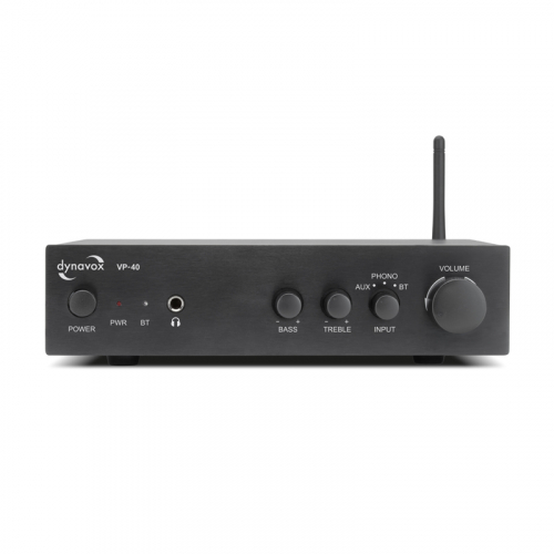 Dynavox VP40 kompakt stereoforsterker med Bluetooth & RIAA-trinn i gruppen Forsterkere / Stereoforsterkere hos Ljudfokus (320VP40)