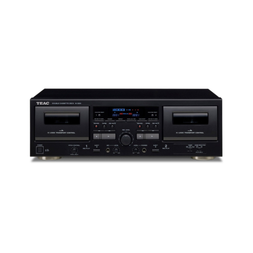 Teac W-1200 dobbelt kassettdekk med digitalisering, svart i gruppen Mediespillere / Blu-ray-spillere & mediespillere hos Ljudfokus (350W1200)