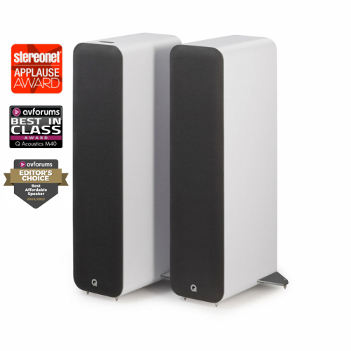 Q Acoustics M40 aktive stereohøyttalere med Bluetooth & DAC, hvitt par i gruppen Høyttalere / Aktive stereohøyttalere hos Ljudfokus (400QA7644)