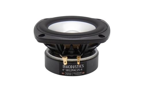 SB Acoustics SB12PAC25-4 høyttalerelement mellomtone 4'' i gruppen Byggesett / Høyttalerelementer hos Ljudfokus (832SB12PAC254)