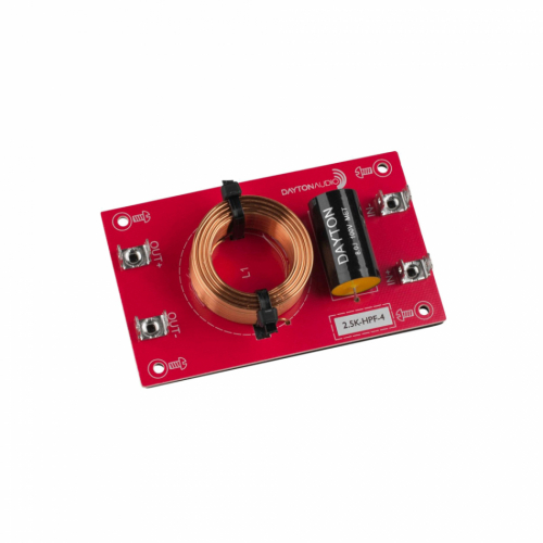Dayton Audio 2.5K-HPF-4 Linkwitz-Riley delefilter høypass 2.5 kHz, 4 Ohm i gruppen Byggesett / Delefiltre hos Ljudfokus (86025KHPF4)