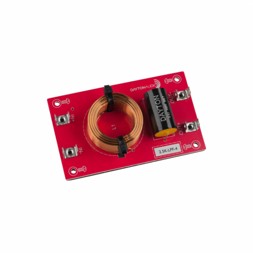 Dayton Audio 2.5K-LPF-4 Linkwitz-Riley delefilter lavpass 2.5 kHz, 4 Ohm i gruppen Byggesett / Delefiltre hos Ljudfokus (86025KLPF4)