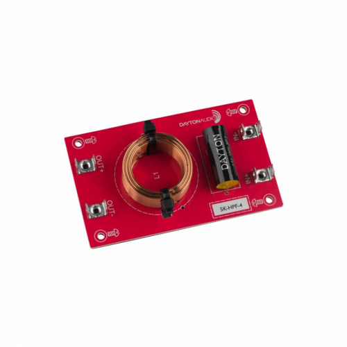 Dayton Audio 5K-HPF-4 Linkwitz-Riley delefilter høypass 5 kHz, 4 Ohm i gruppen Byggesett / Delefiltre hos Ljudfokus (8605KHPF4)