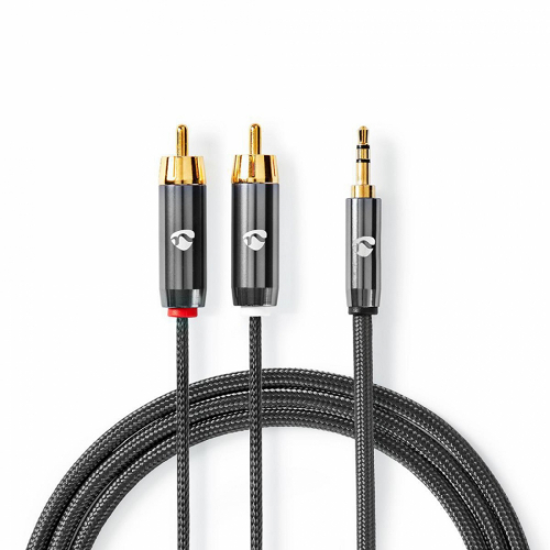 Nedis Profigold CAT-B22200 3,5 mm-2RCA lydkabel i gruppen Kabler / Analoge lydkabler hos Ljudfokus (CATB22200GYVAR)