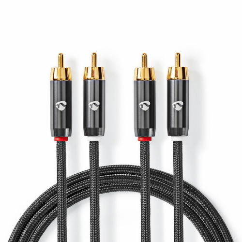 Nedis CAT-B24000 RCA-lydkabel i gruppen Kabler / Analoge lydkabler hos Ljudfokus (CATB24200GYVAR)
