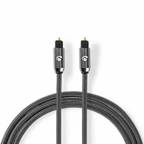 Nedis Profigold CAT-GY25000 optisk lydkabel Toslink i gruppen Kabler / Digitale lydkabler hos Ljudfokus (CATB25000GY10)