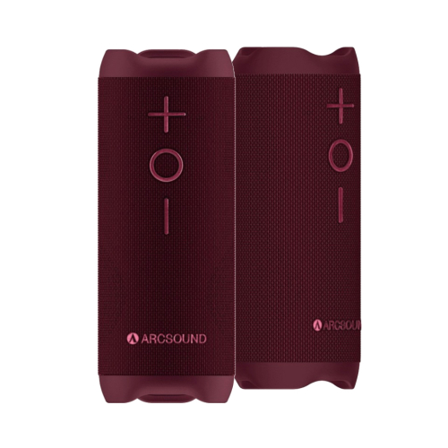 Arcsound EDGE bærbar Bluetooth-høyttaler med IPX6-klassifisering, Ruby Red 2-PACK i gruppen Høyttalere / Bluetooth-høyttalere hos Ljudfokus (SETEDGERRX2)