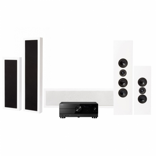 Yamaha RX-A2A & DLS Flatbox XXL hjemmekinopakke 5.0 hvit i gruppen Pakker / Hjemmekino - surroundsystemer hos Ljudfokus (SETFBXXLPKT6)