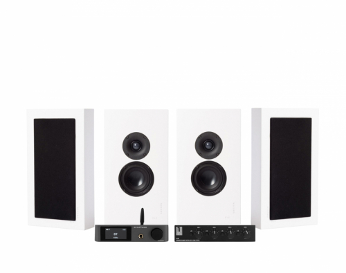 Dynavoice CA802BT med SC4B og 2 par DLS Flatbox Midi hvite vegghøyttalere i gruppen Multiroom / Forsterkerpakker hos Ljudfokus (SETFLATBOXMIDIPKT1)