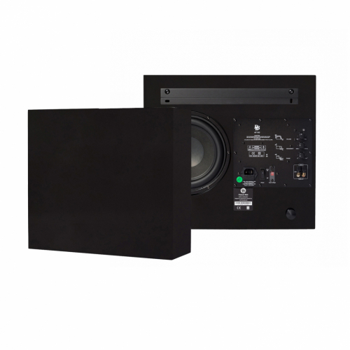 DLS Flatsub Midi veggmonterbar aktiv subwoofer, matt svart 2-PAKKE i gruppen Høyttalere / Subwoofere hos Ljudfokus (SETFSMIDIPKT2)