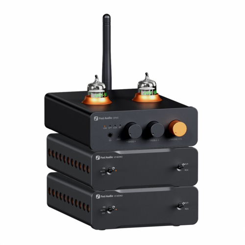Fosi Audio GR40 rørforforsterker med V3 Mono, kompakt stereokombo i gruppen Pakker / Elektronikkpakker - stereo hos Ljudfokus (SETGR40PKT1)
