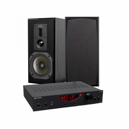 TAGA Harmony HTA-600B & Dynavoice DM-6 MKII svarte stereopakke stativhøyttalere i gruppen Pakker / HiFi - musikkanlegg hos Ljudfokus (SETHTA600PKT3)