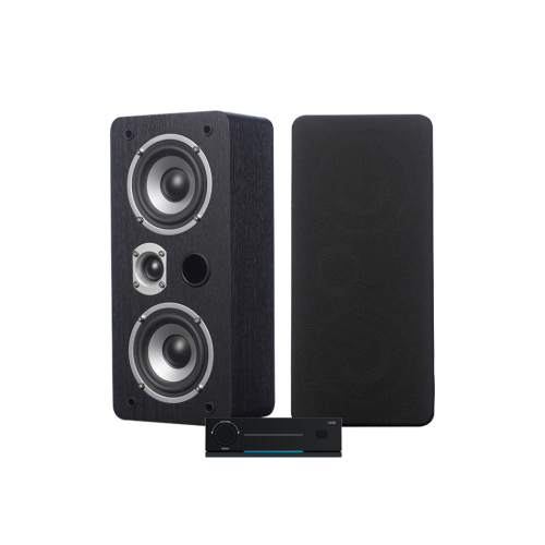 Arylic LA50 & Dynavoice Magic LCR-4 EX v3 Svarte Streamingpakke Stereo i gruppen Pakker / HiFi - musikkanlegg hos Ljudfokus (SETLA50PKT4)