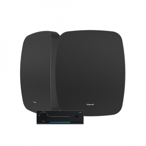 Arylic LA50 & Klipsch RSM-525 Svarte Utendørspakke med Streaming i gruppen Pakker / HiFi - musikkanlegg hos Ljudfokus (SETLA50PKT6)