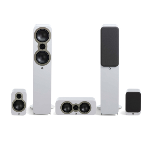 Q Acoustics 3050c høyttalerpakke for surround 5.0, hvit i gruppen Pakker / Høyttalere til film hos Ljudfokus (SETQ3050CPKT2)