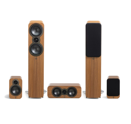 Q Acoustics 3050c høyttalerpakke for surround 5.0, lys eik i gruppen Pakker / Høyttalere til film hos Ljudfokus (SETQ3050CPKT4)