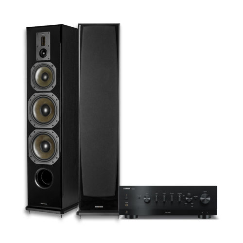 Yamaha R-N800A & Dynavoice DF-8 MKII svarte stereopakke gulvhøyttalere i gruppen Pakker / HiFi - musikkanlegg hos Ljudfokus (SETRN800APKT6)