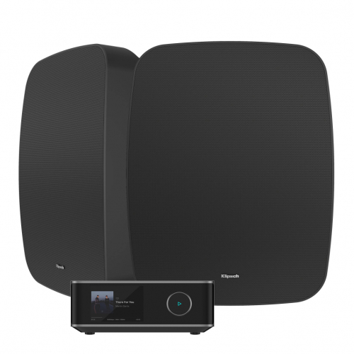 Wiim Amp Ultra & Klipsch RSM-800 svarte utendørshøyttalere stereopakke i gruppen Pakker / HiFi - musikkanlegg hos Ljudfokus (SETRSM800PKT1)