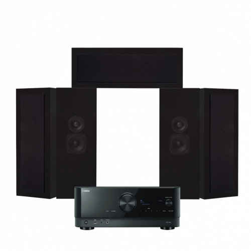 Yamaha RX-V4A & DLS Flatbox Slim Large hjemmekinopakke 5.0, matt svart i gruppen Pakker / Hjemmekino - surroundsystemer hos Ljudfokus (SETRXV4APKT15)